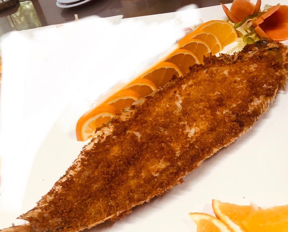 LENGUADOS frito con salsa AGRIDULCE