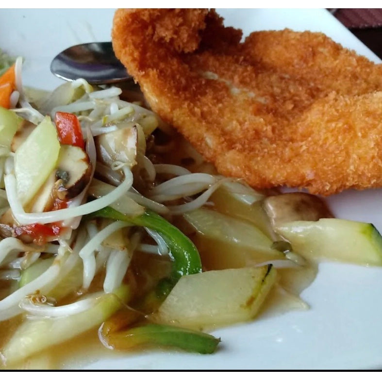 PESCADOS empanado CON VERDURAS