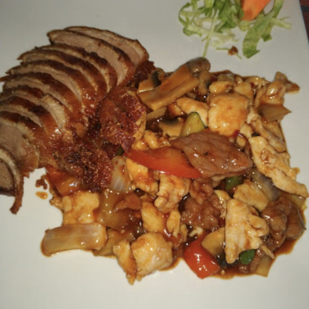 POLLO TERNERA CON VERDURA y PATO